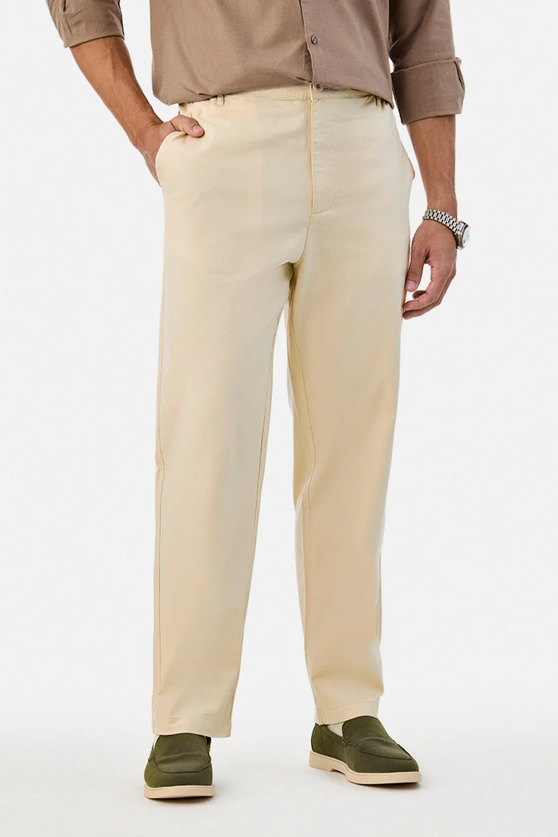 سنيتش Linen Blend Relaxed Fit Trousers